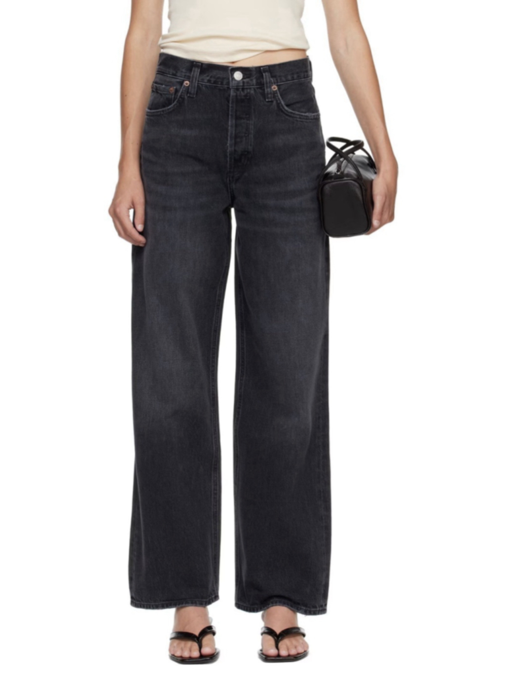 Agolde Jeans Black Low Slung Baggy Women's 29 100% Cotton